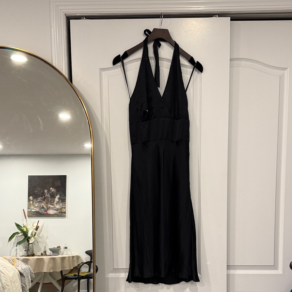 Elegant Black Halter Dress